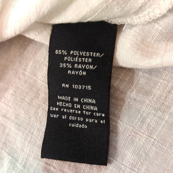 Zac & Rachel Beaded Blouse White Bell Sleeve Scoop Neck Top Size L-Good conditio - Picture 5 of 6